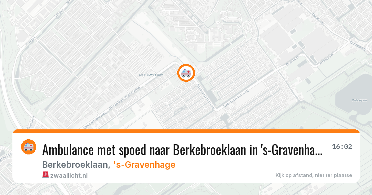 Ambulance met spoed naar Berkebroeklaan in 's-Gravenhage — 1 aug 2026