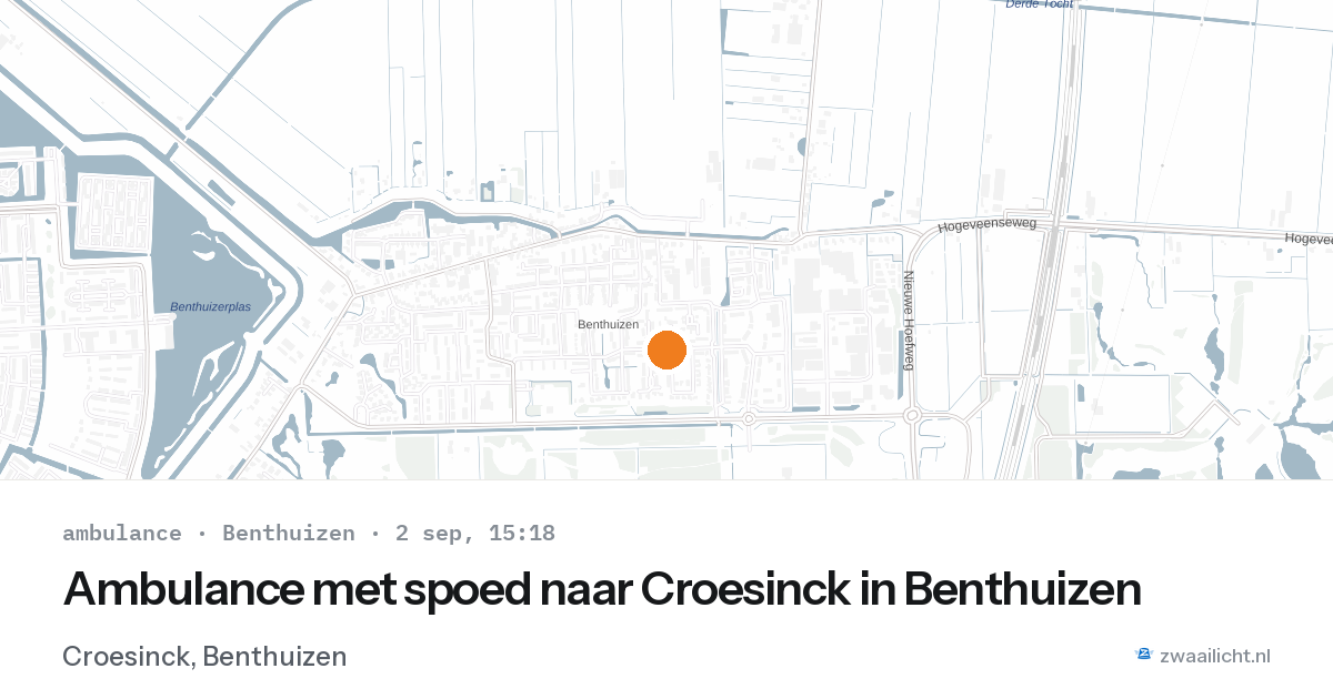 Ambulance met spoed naar Croesinck in Benthuizen — 2 sep 2026