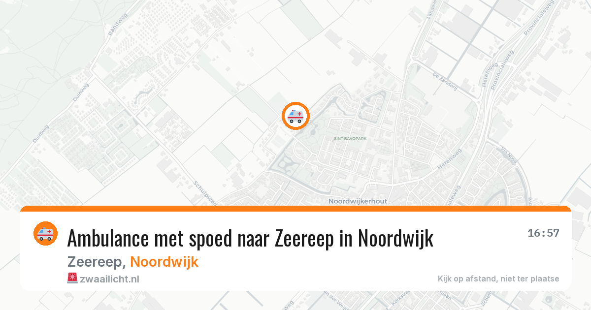 Ambulance met spoed naar Zeereep in Noordwijk — 9 aug 2026