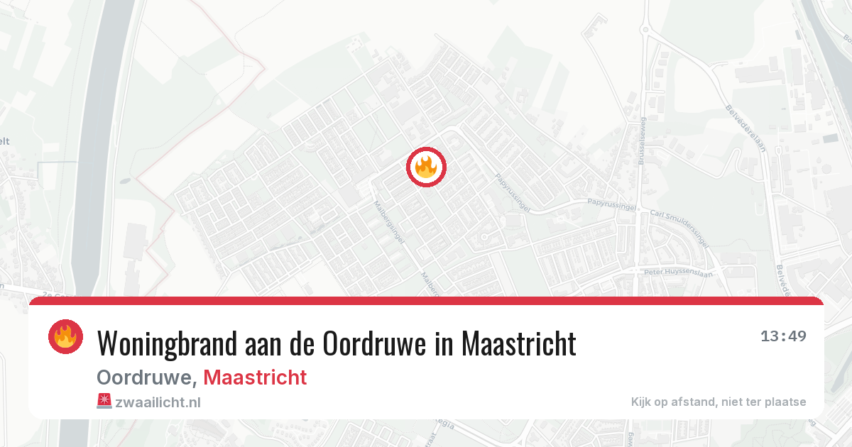 Woningbrand aan de Oordruwe in Maastricht — 4 apr 2026