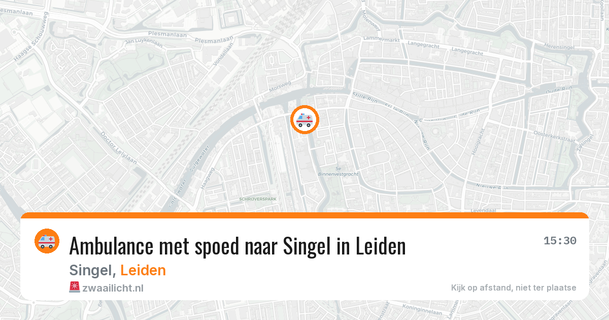 Ambulance met spoed naar Singel in Leiden — 27 jun 2026