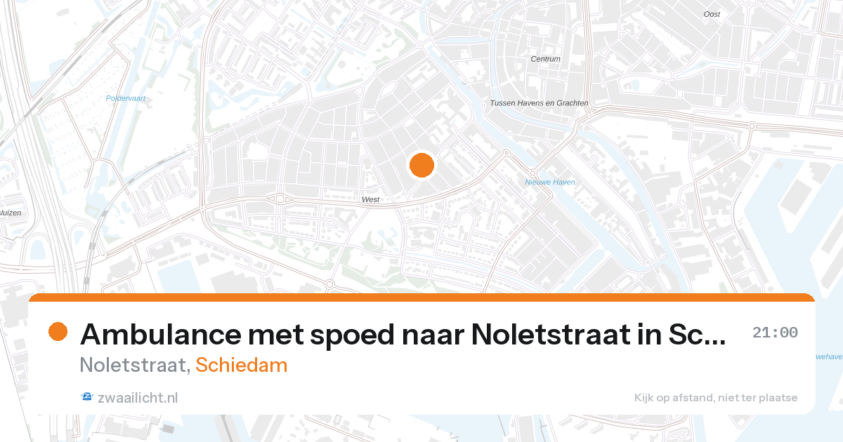 Ambulance met spoed naar Noletstraat in Schiedam — 27 aug 2026