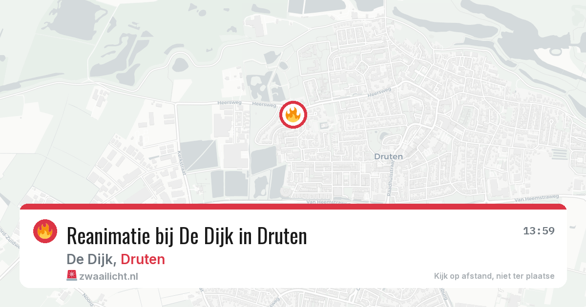 Reanimatie bij De Dijk in Druten — 9 jul 2026