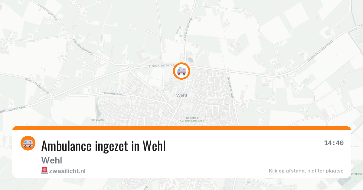 Ambulance ingezet in Wehl — 13 jun 2026