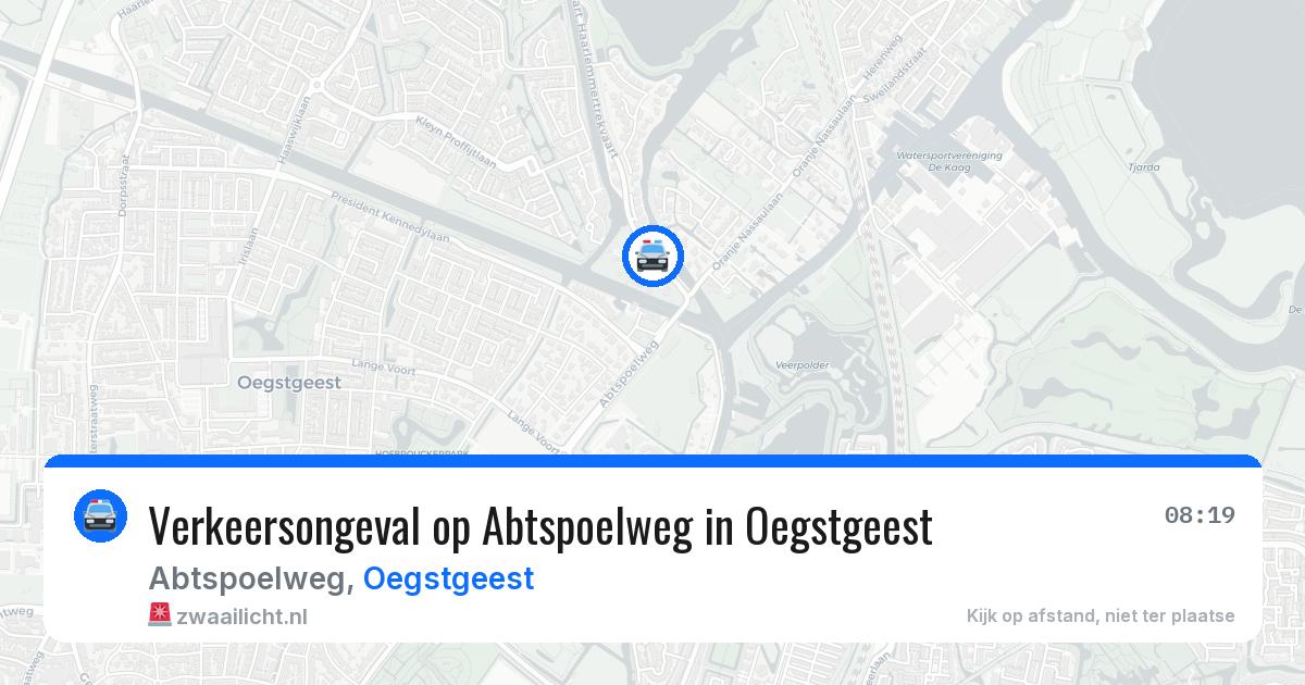 Verkeersongeval op Abtspoelweg in Oegstgeest — 8 jun 2026