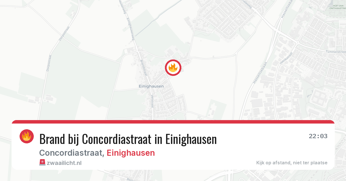 Brand bij Concordiastraat in Einighausen — 29 mei 2026