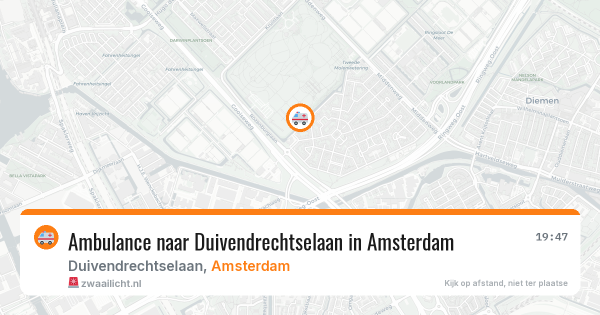 Ambulance naar Duivendrechtselaan in Amsterdam — 26 jun 2026