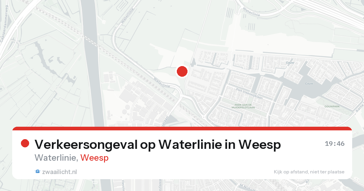 Verkeersongeval op Waterlinie in Weesp — 29 mei 2026