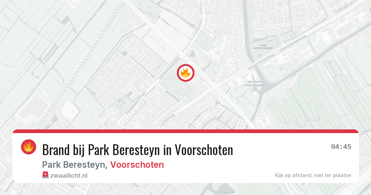 Brand bij Park Beresteyn in Voorschoten — 24 mei 2026