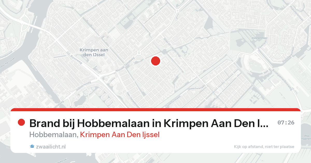 Brand bij Hobbemalaan in Krimpen Aan Den Ijssel — 21 aug 2026