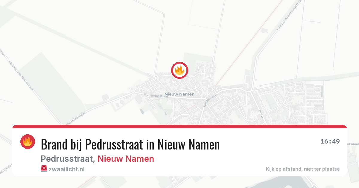 Brand bij Pedrusstraat in Nieuw Namen — 10 jun 2026