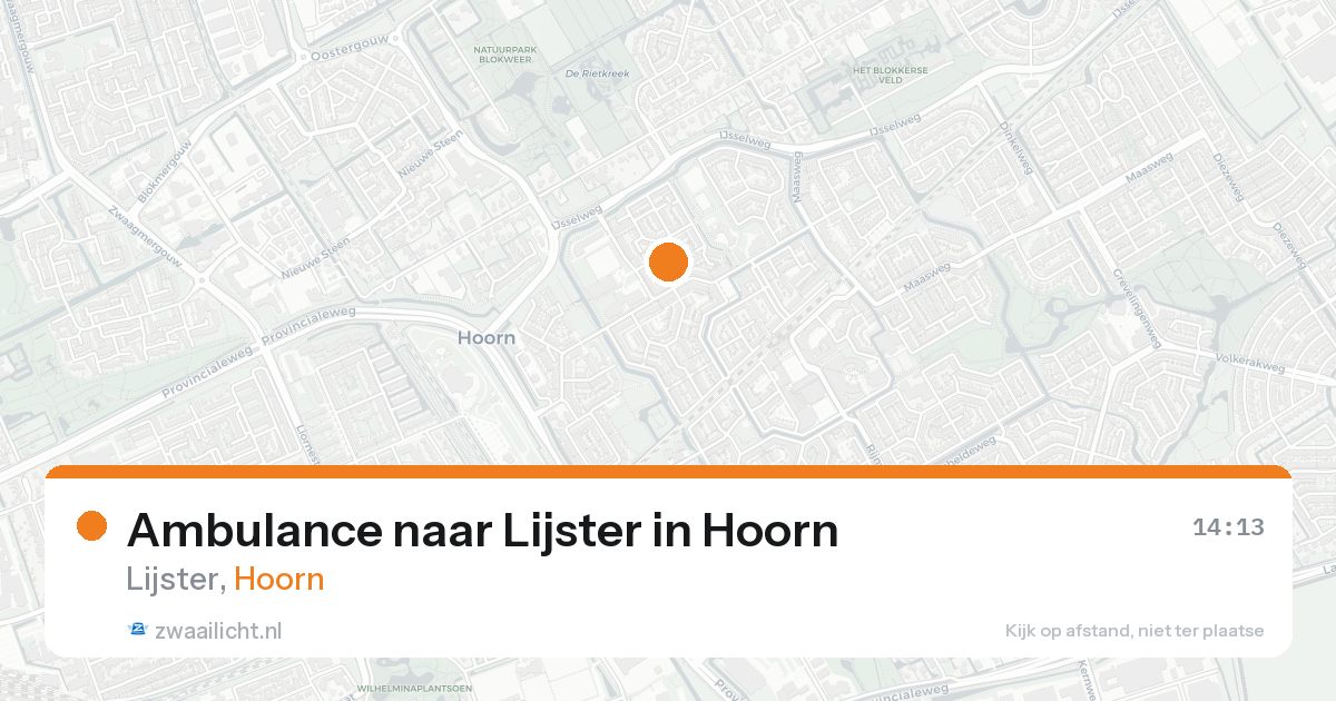 Ambulance naar Lijster in Hoorn — 22 aug 2026