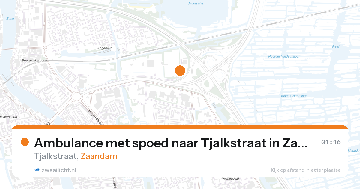 Ambulance met spoed naar Tjalkstraat in Zaandam — 9 jun 2026