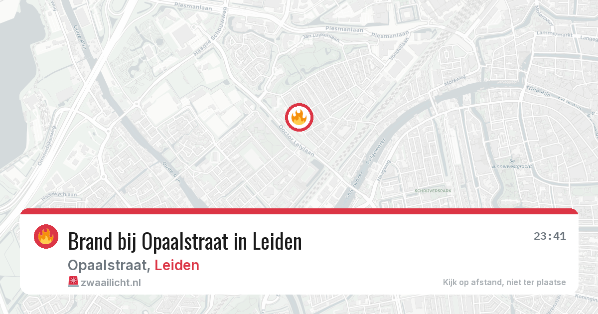 Brand bij Opaalstraat in Leiden — 19 apr 2026
