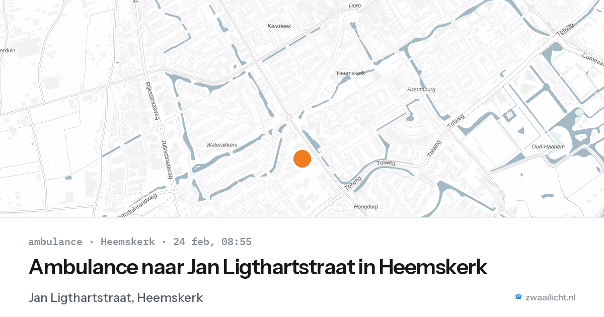 Ambulance naar Jan Ligthartstraat in Heemskerk — 24 feb 2026