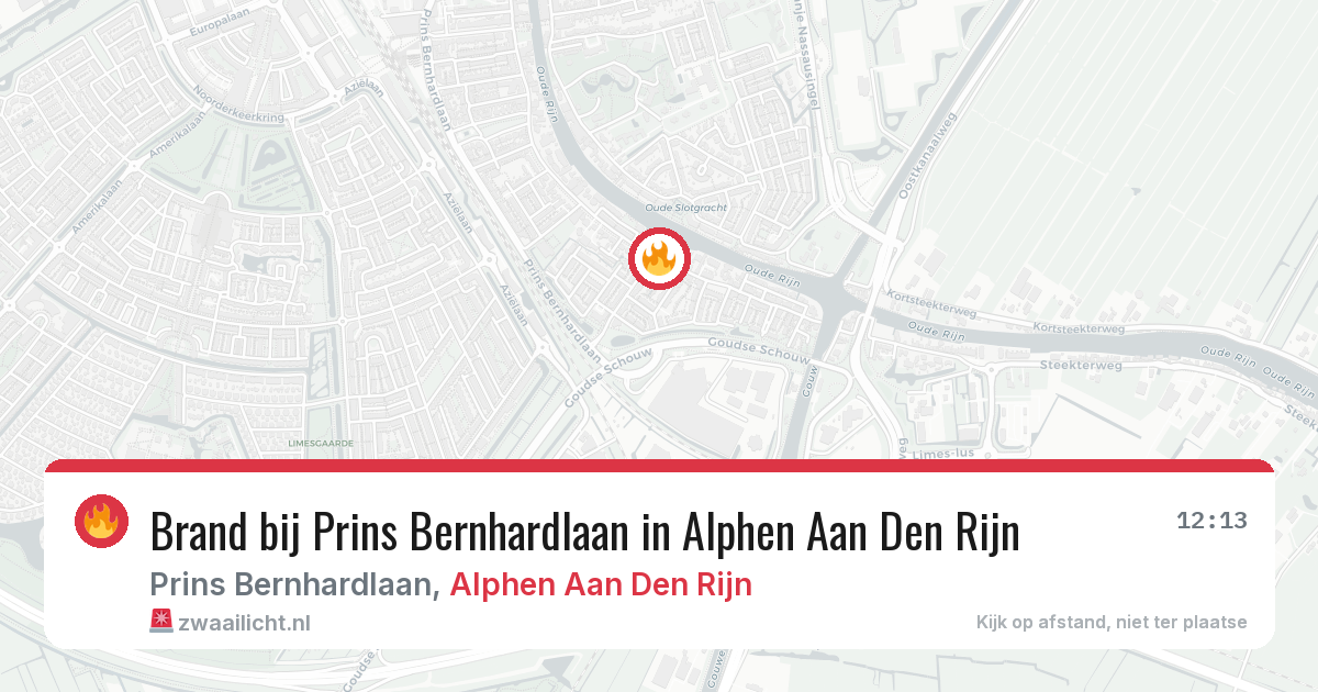 Brand bij Prins Bernhardlaan in Alphen Aan Den Rijn — 26 jun 2026