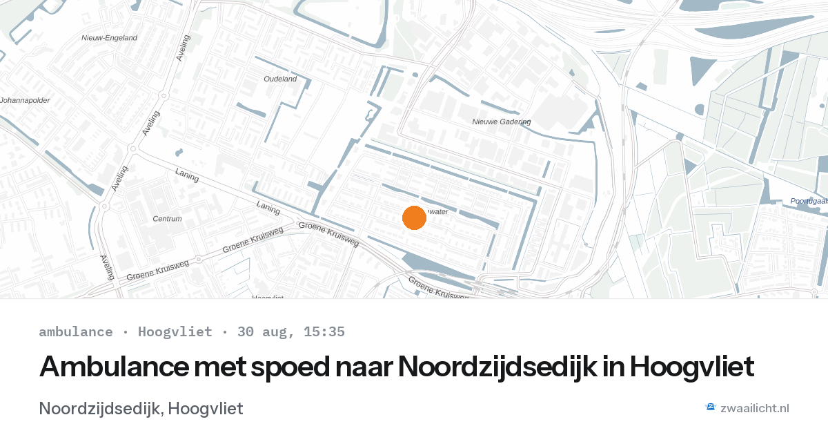 Ambulance met spoed naar Noordzijdsedijk in Hoogvliet — 30 aug 2026