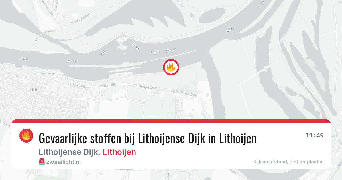 Gevaarlijke stoffen bij Lithoijense Dijk in Lithoijen — 3 aug 2026