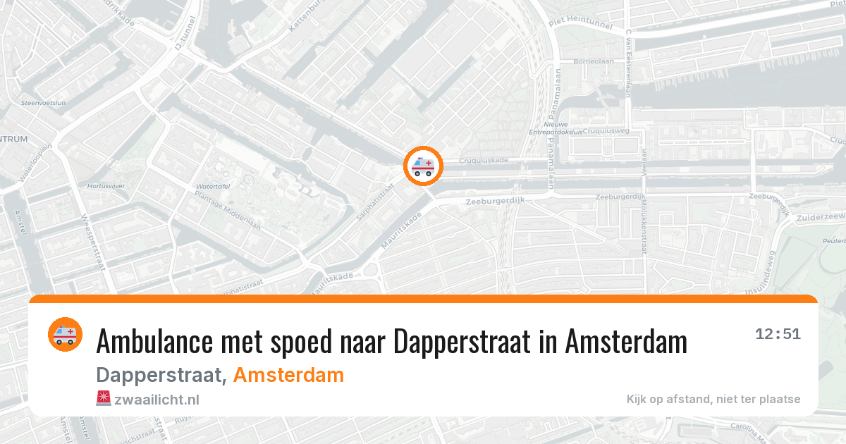 Ambulance met spoed naar Dapperstraat in Amsterdam — 26 mei 2026