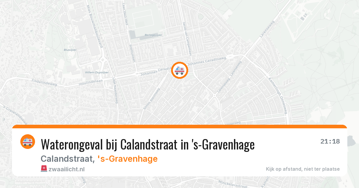Waterongeval bij Calandstraat in 's-Gravenhage — 19 mrt 2026