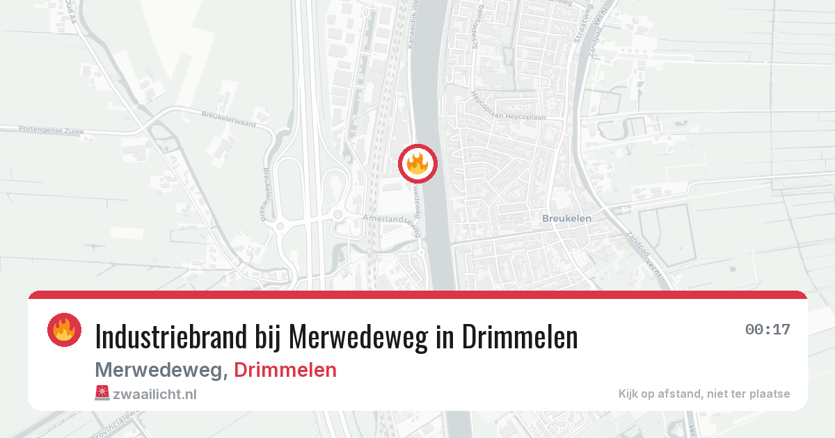Industriebrand bij Merwedeweg in Drimmelen — 9 jun 2026
