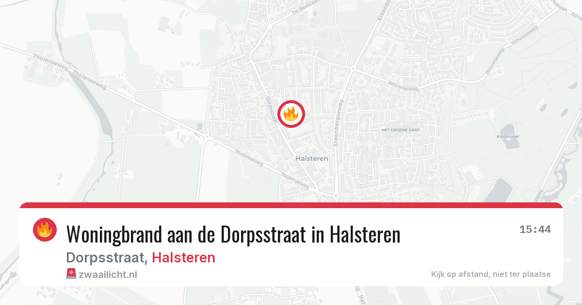 Woningbrand aan de Dorpsstraat in Halsteren — 3 jul 2026