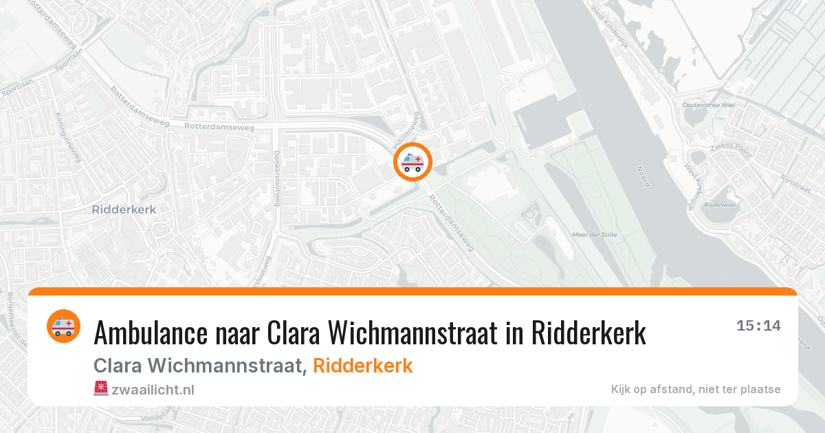 Ambulance naar Clara Wichmannstraat in Ridderkerk — 7 jun 2026