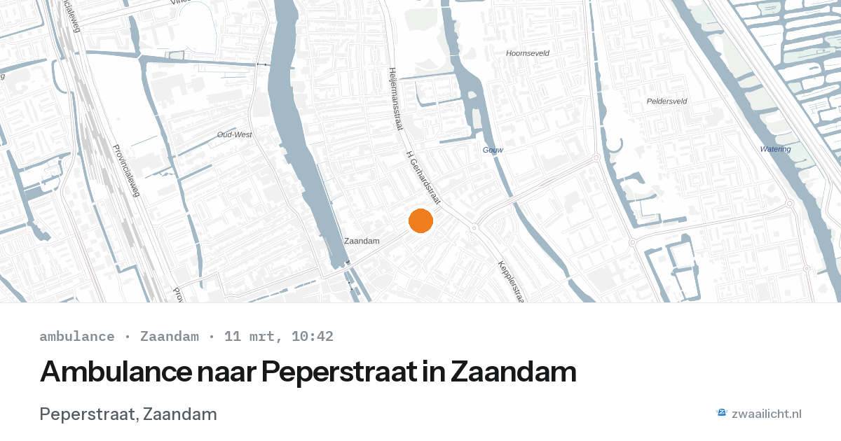 Ambulance naar Peperstraat in Zaandam — 11 mrt 2026