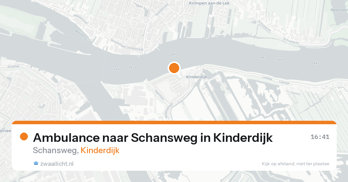 Ambulance naar Schansweg in Kinderdijk — 22 aug 2026