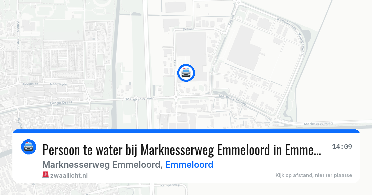 Persoon te water bij Marknesserweg Emmeloord in Emmeloord — 24 jul 2026