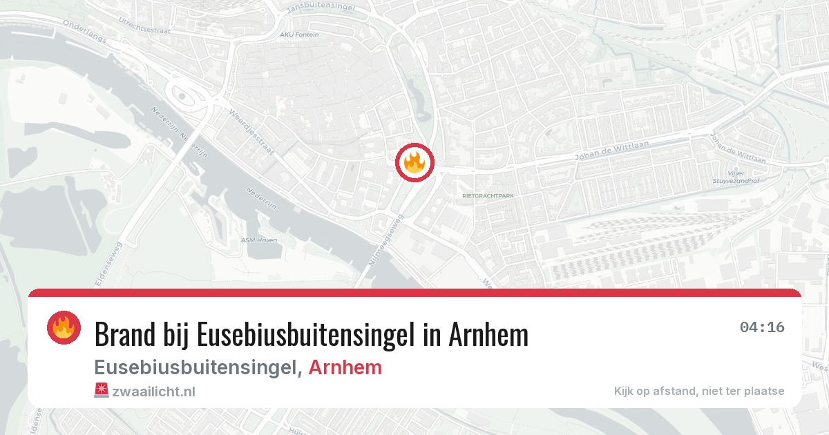 Brand bij Eusebiusbuitensingel in Arnhem — 7 mrt 2026