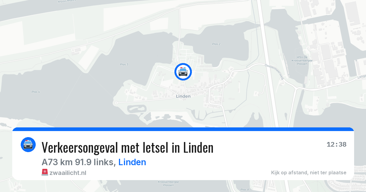 Verkeersongeval met letsel in Linden — 3 aug 2026