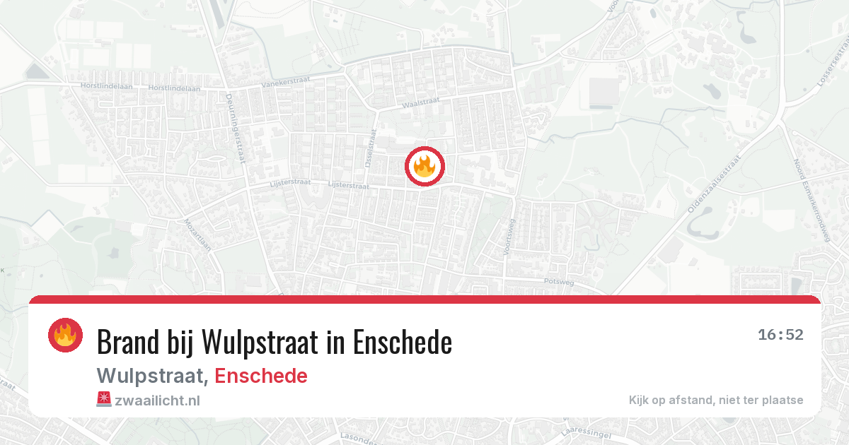 Brand bij Wulpstraat in Enschede — 4 aug 2026