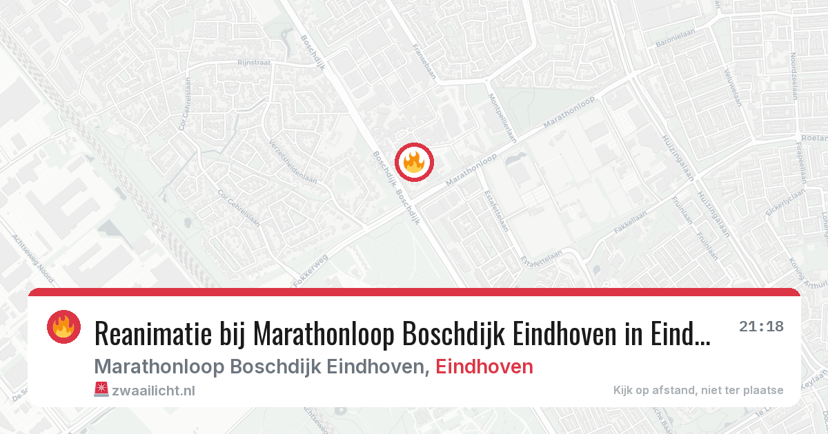 Reanimatie bij Marathonloop Boschdijk Eindhoven in Eindhoven — 27 jan 2026