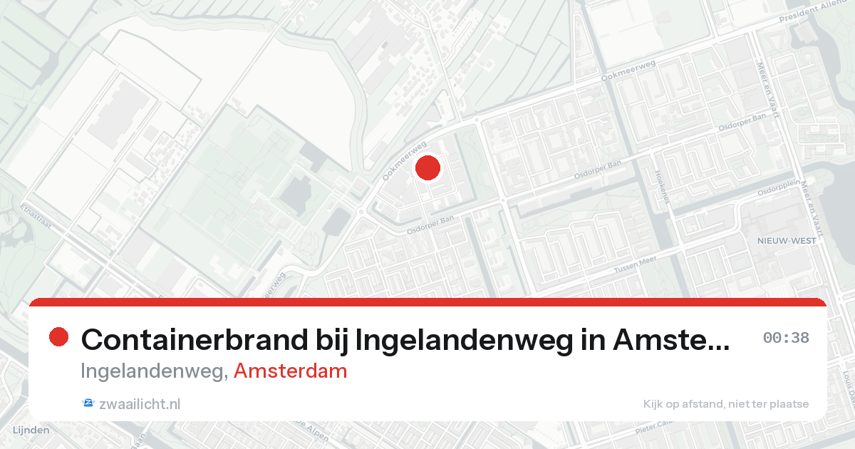 Containerbrand bij Ingelandenweg in Amsterdam — 17 jun 2026
