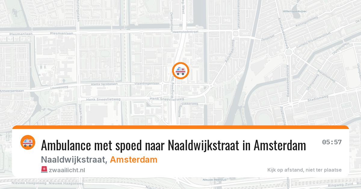 Ambulance met spoed naar Naaldwijkstraat in Amsterdam — 8 apr 2026