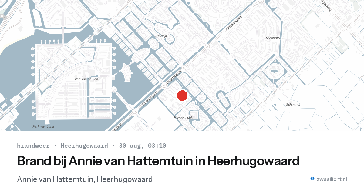 Brand bij Annie van Hattemtuin in Heerhugowaard — 30 aug 2026