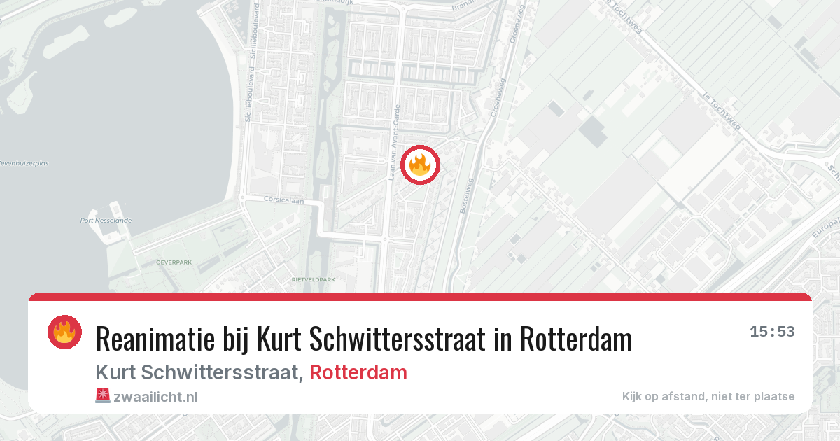 Reanimatie bij Kurt Schwittersstraat in Rotterdam — 8 jun 2026