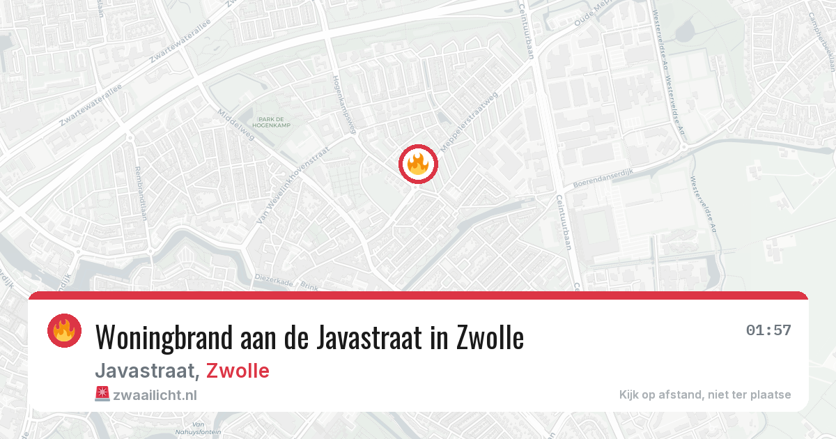 Woningbrand aan de Javastraat in Zwolle — 5 jul 2026