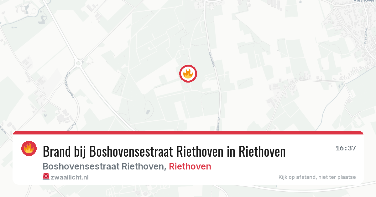 Brand bij Boshovensestraat Riethoven in Riethoven — 15 jul 2026