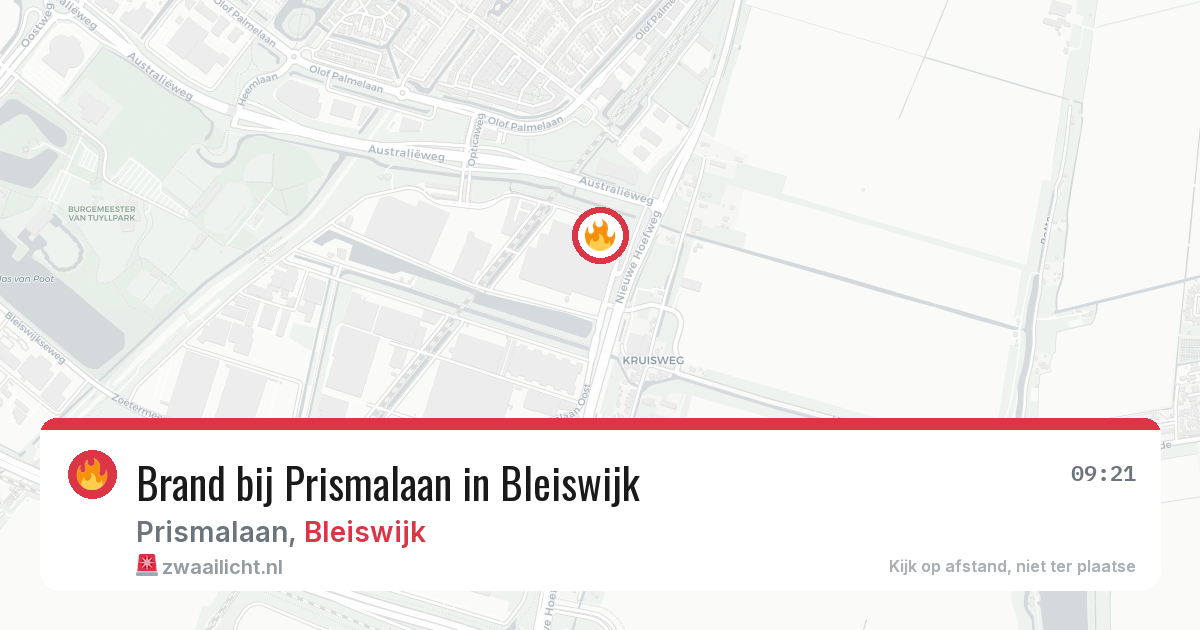 Brand bij Prismalaan in Bleiswijk — 17 mrt 2026