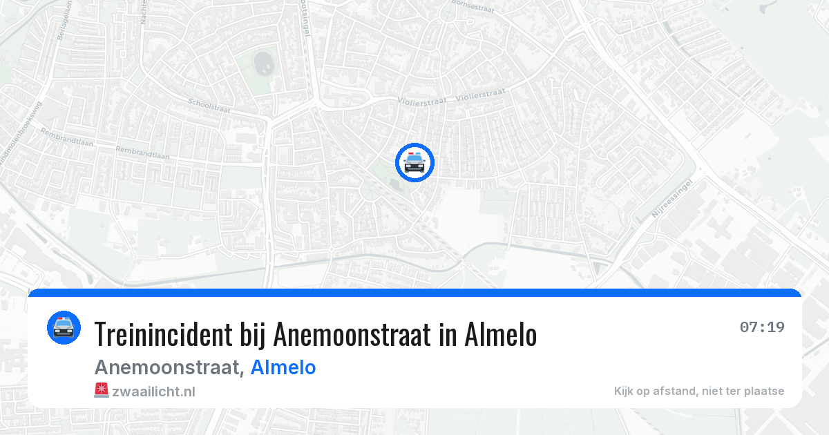 Treinincident bij Anemoonstraat in Almelo — 26 jan 2026