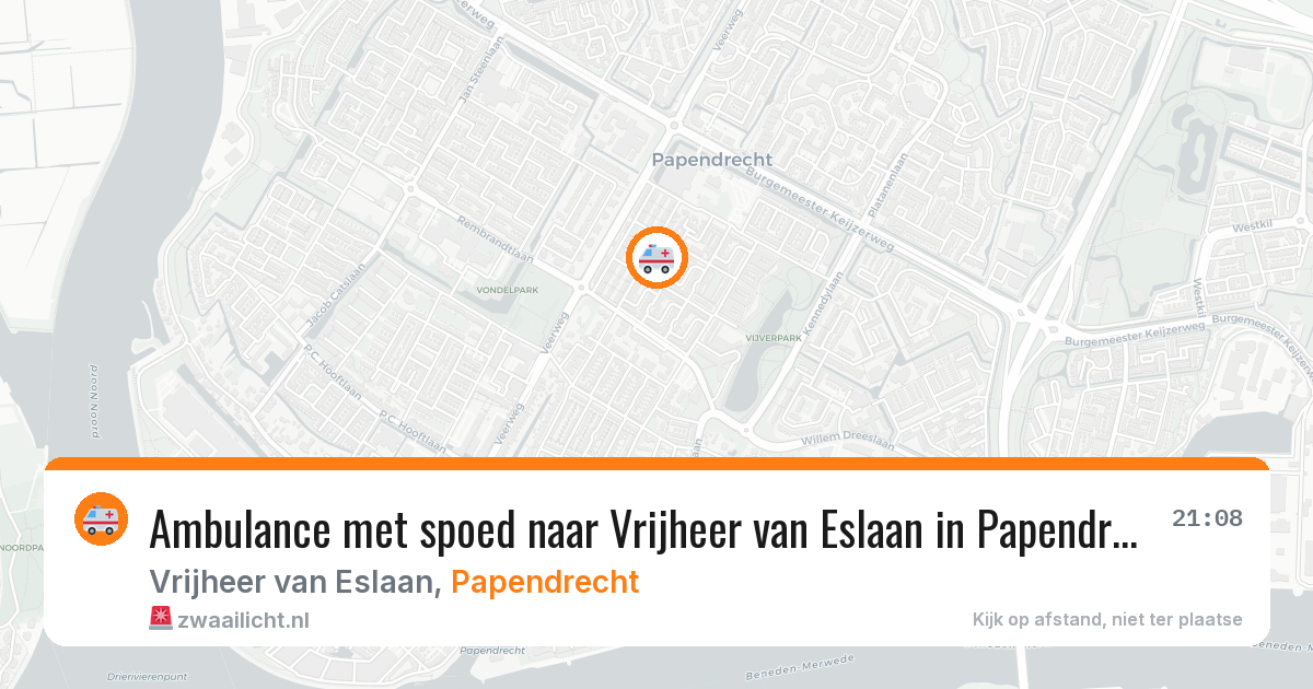 Ambulance met spoed naar Vrijheer van Eslaan in Papendrecht — 14 aug 2026