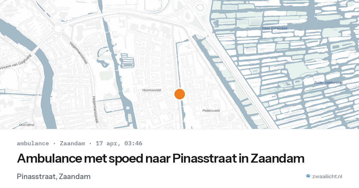 Ambulance met spoed naar Pinasstraat in Zaandam — 17 apr 2026