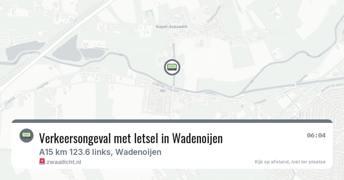 Verkeersongeval met letsel in Wadenoijen — 29 mei 2026