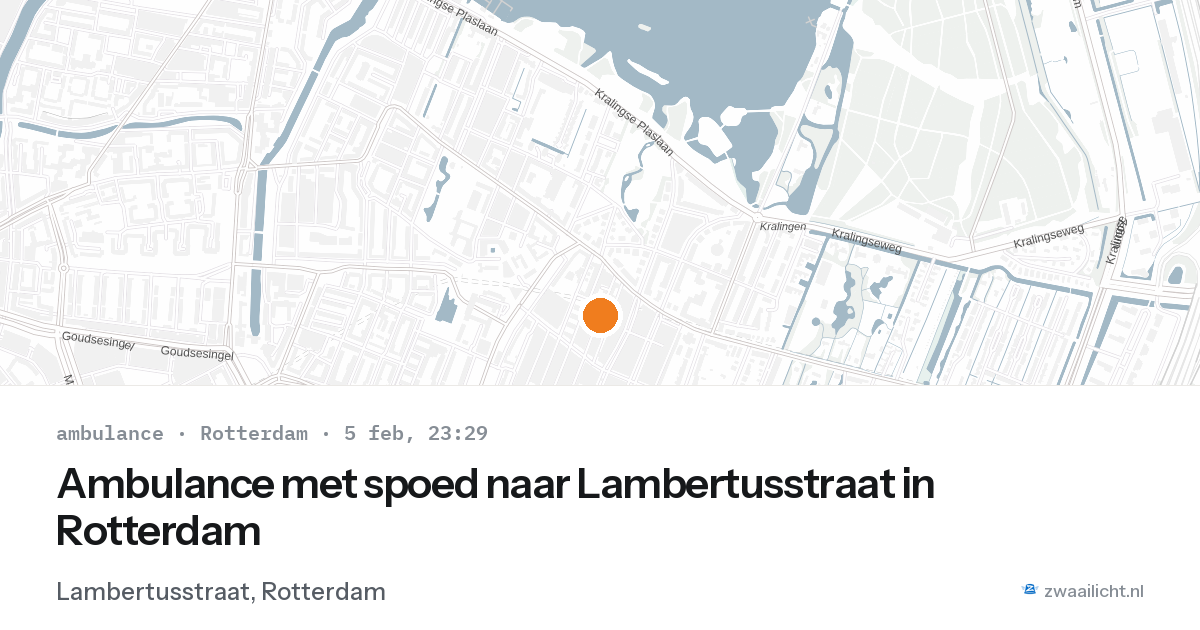 Ambulance met spoed naar Lambertusstraat in Rotterdam — 5 feb 2026