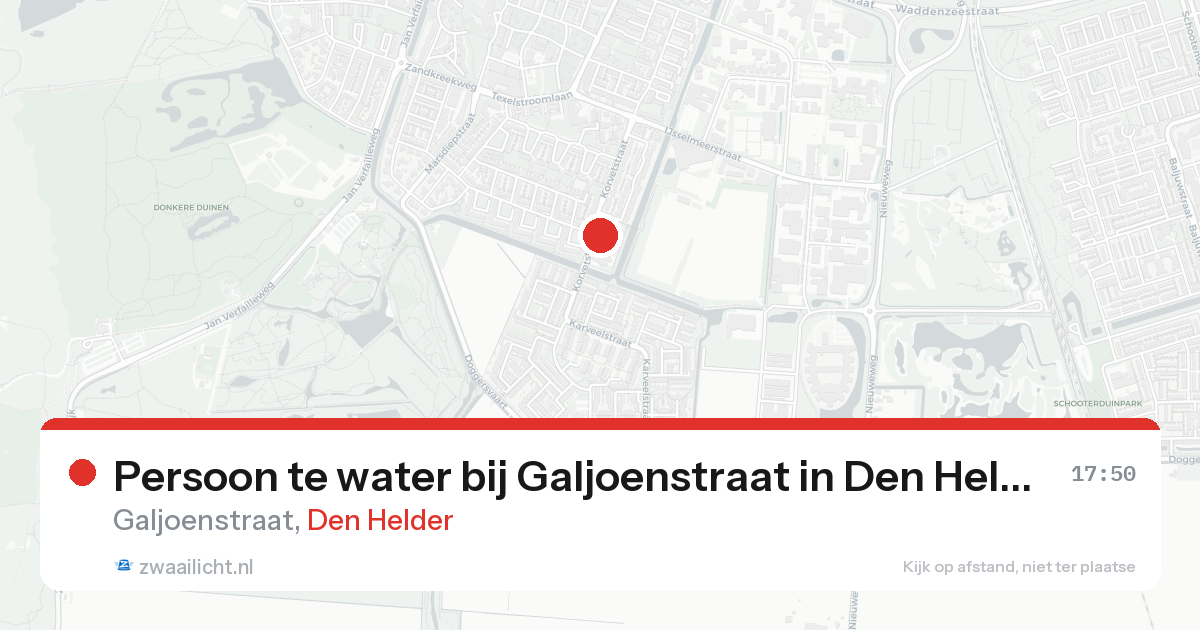 Persoon te water bij Galjoenstraat in Den Helder — 20 aug 2026