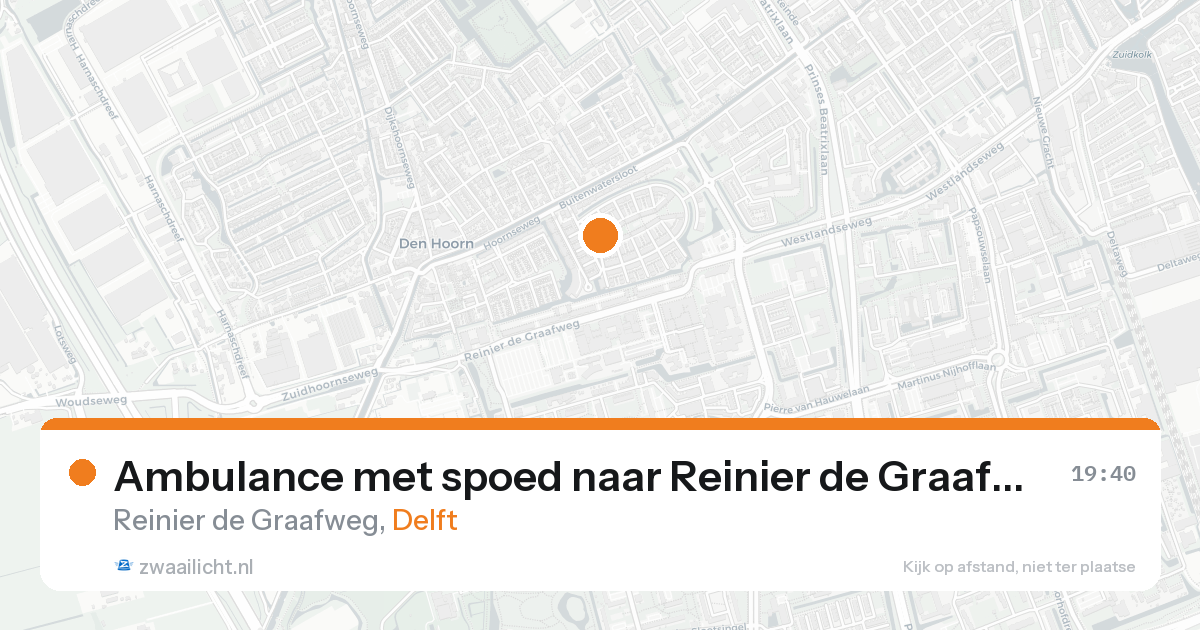 Ambulance met spoed naar Reinier de Graafweg in Delft — 16 aug 2026