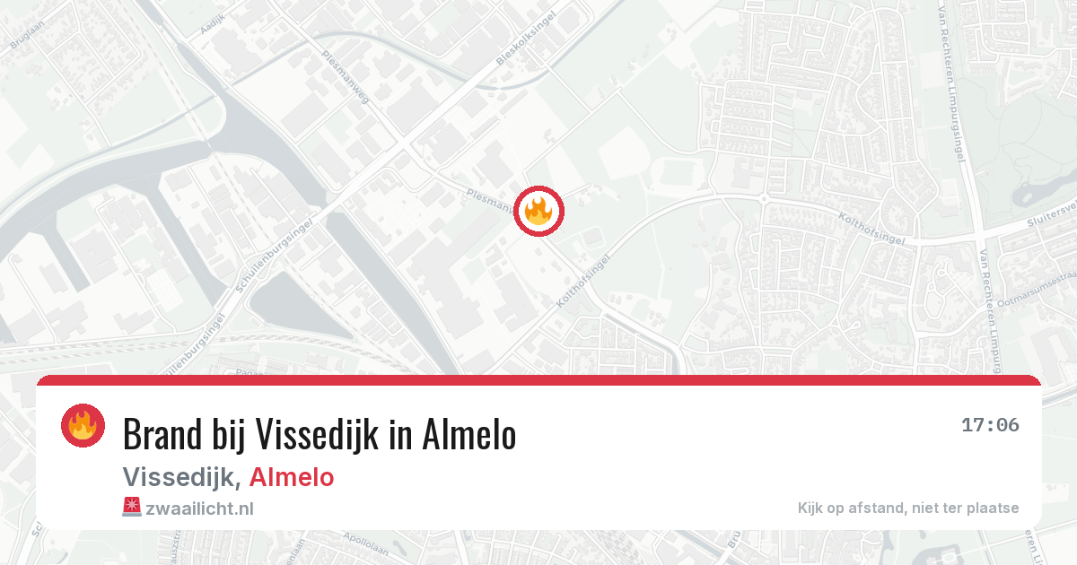 Brand bij Vissedijk in Almelo — 13 mei 2026
