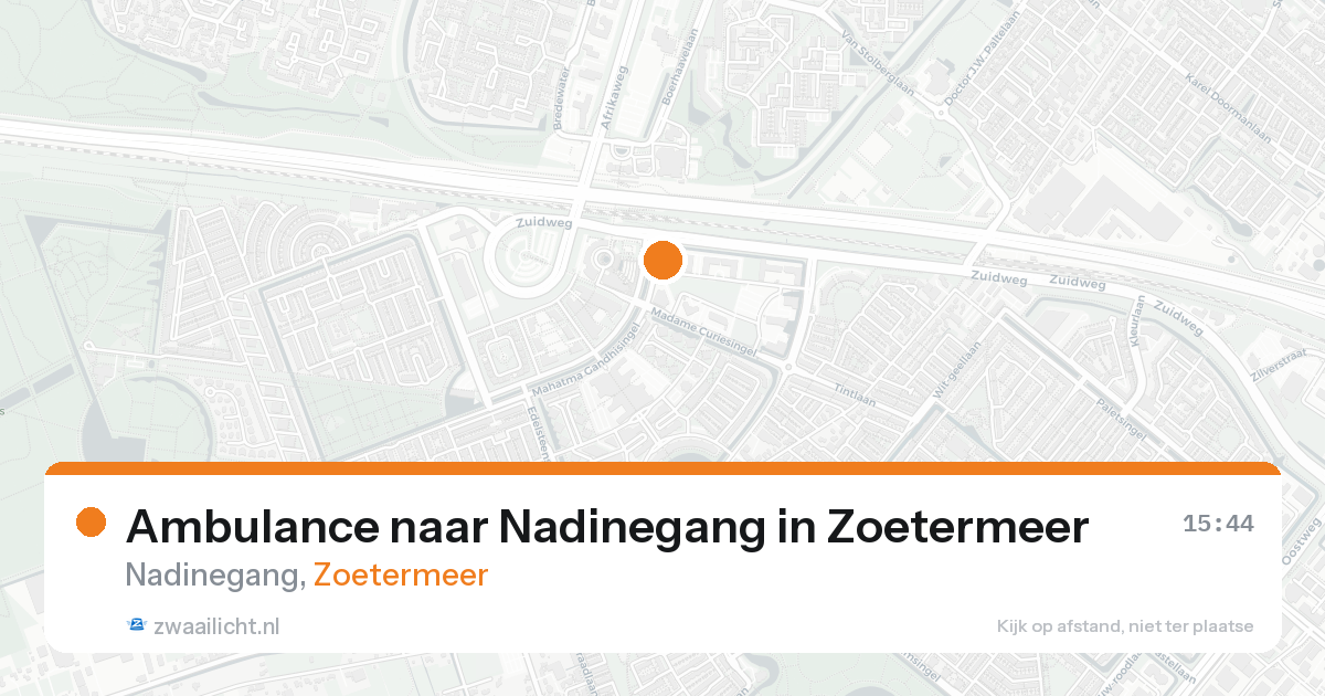 Ambulance naar Nadinegang in Zoetermeer — 15 aug 2026